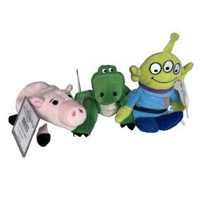 Disney Store Toy Story Beanbag Plush Side Characters Lot of 3 Rex Hamm Alien